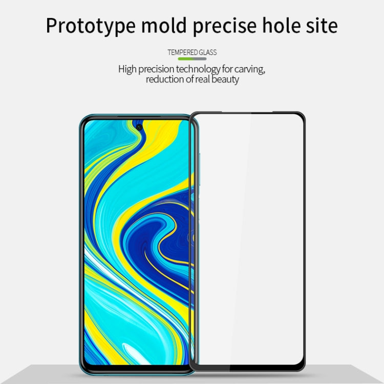 For Xiaomi Redmi Note 9 MOFI 9H 3D Explosion-proof Curved Screen Tempered Glass Film(Black)