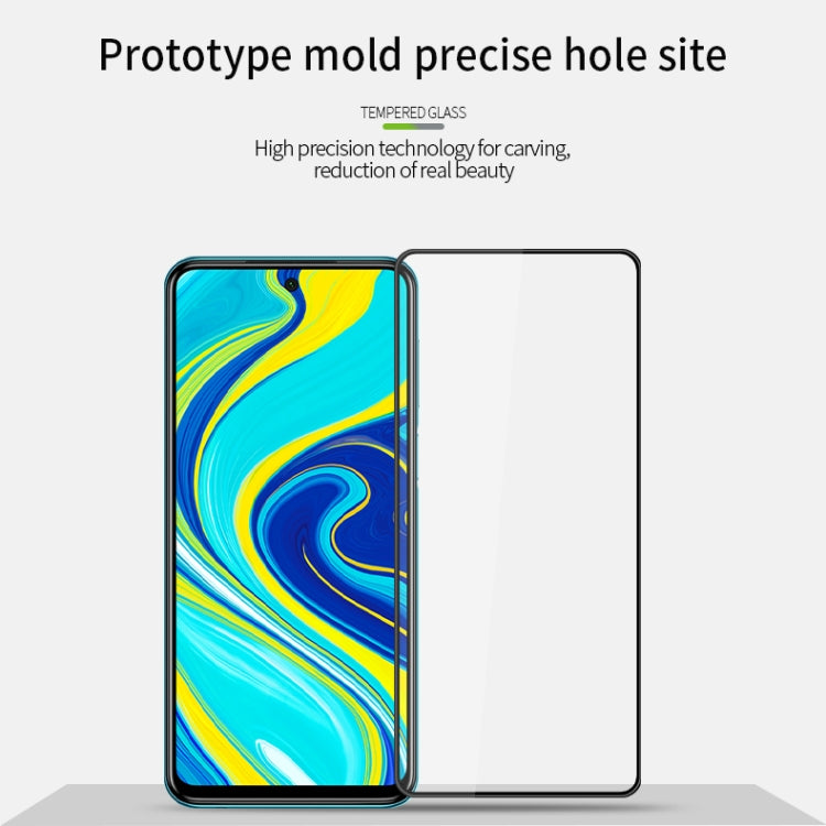 For Xiaomi Redmi Note 9S/Note 9 Pro MOFI 9H 3D Explosion-proof Curved Screen Tempered Glass Film(Black)