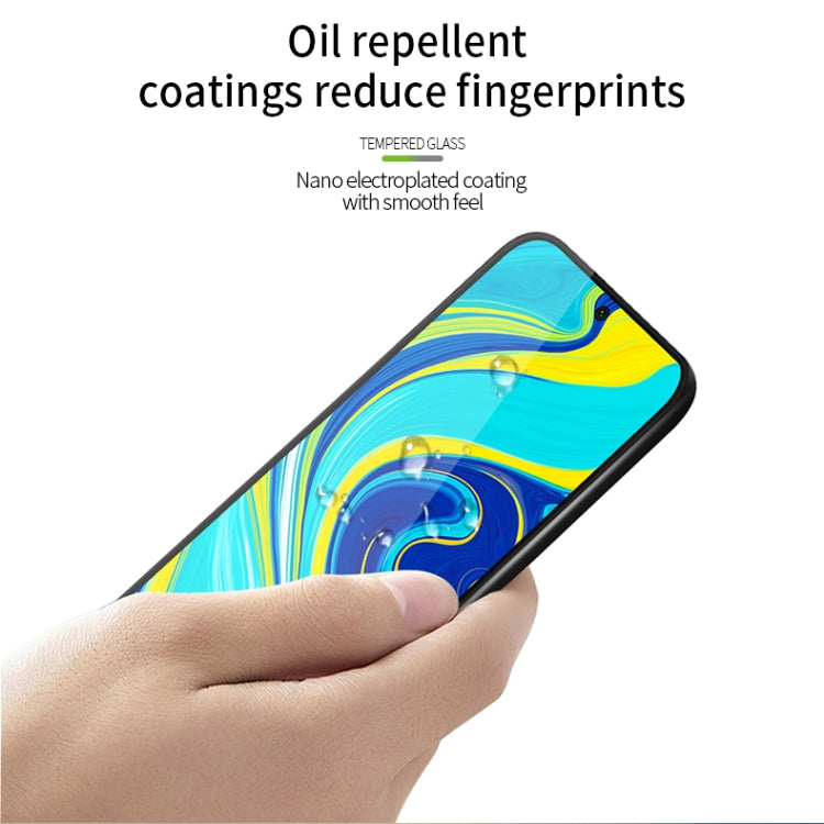 For Xiaomi Redmi Note 9S/Note 9 Pro MOFI 9H 3D Explosion-proof Curved Screen Tempered Glass Film(Black)
