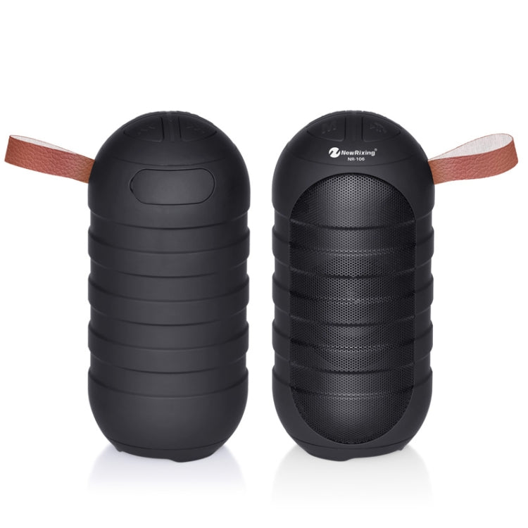 NewRixing NR-106 Mini Portable Stereo Bluetooth Speaker, Support Hands-free Calling & TF Card Slot & FM(Black)