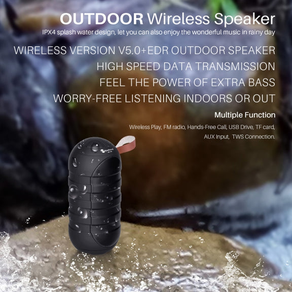 NewRixing NR-106 Mini Portable Stereo Bluetooth Speaker, Support Hands-free Calling & TF Card Slot & FM(Red)