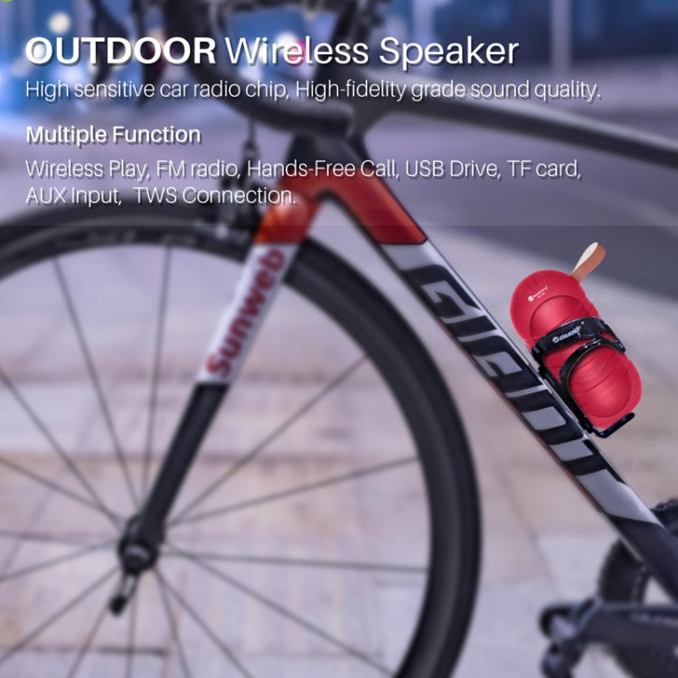 NewRixing NR-106 Mini Portable Stereo Bluetooth Speaker, Support Hands-free Calling & TF Card Slot & FM(Red)