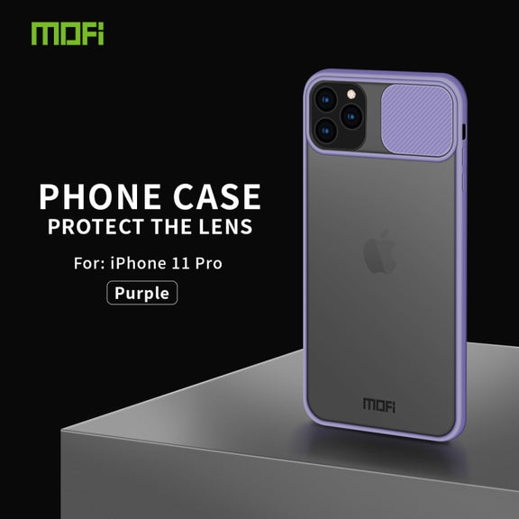 For iPhone 11 Pro MOFI Xing Dun Series Translucent Frosted PC + TPU Privacy Anti-glare Shockproof All-inclusive Protective Case(Purple)