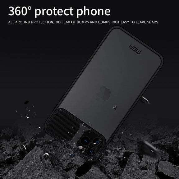 For iPhone 11 Pro Max MOFI Xing Dun Series Translucent Frosted PC + TPU Privacy Anti-glare Shockproof All-inclusive Protective Case(Black)