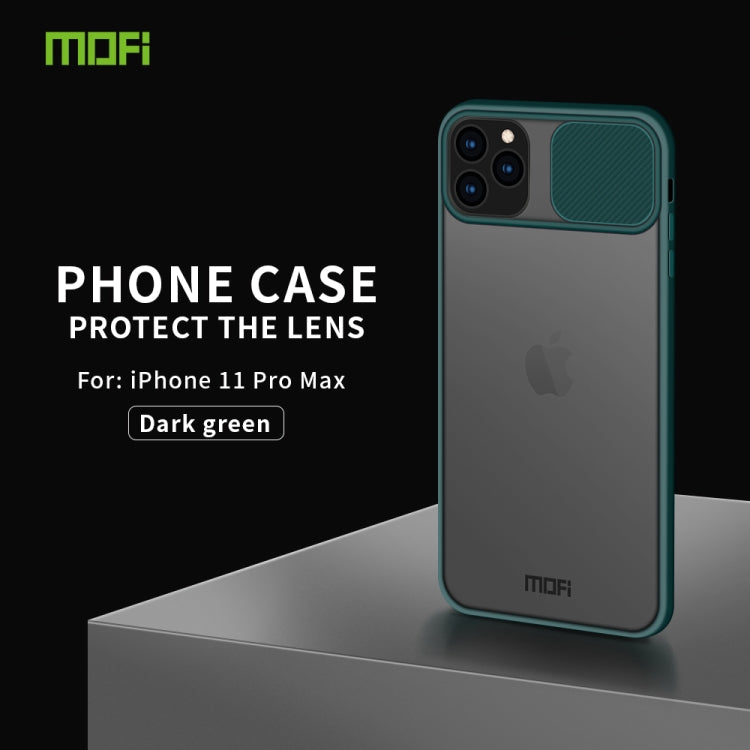 For iPhone 11 Pro Max MOFI Xing Dun Series Translucent Frosted PC + TPU Privacy Anti-glare Shockproof All-inclusive Protective Case(Green)