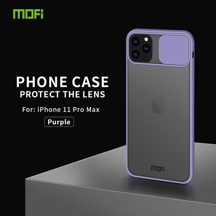 For iPhone 11 Pro Max MOFI Xing Dun Series Translucent Frosted PC + TPU Privacy Anti-glare Shockproof All-inclusive Protective Case(Purple)