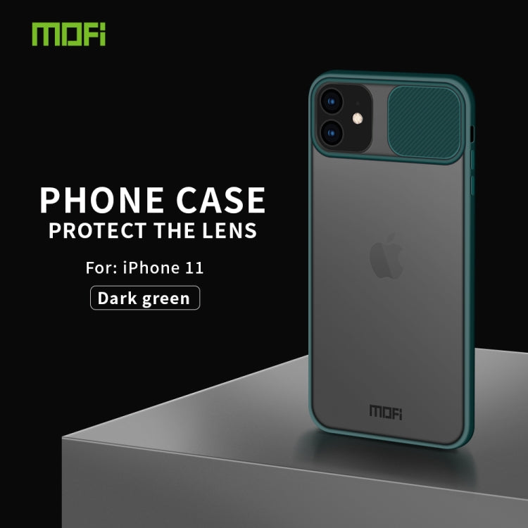 For iPhone 11  MOFI Xing Dun Series Translucent Frosted PC + TPU Privacy Anti-glare Shockproof All-inclusive Protective Case(Green)
