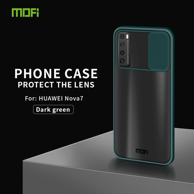 For Huawei nova 7 MOFI Xing Dun Series PC + TPU Anti-peep Water-resistant And Anti-drop All-inclusive Protective Shell, Translucent Frosted(Green)