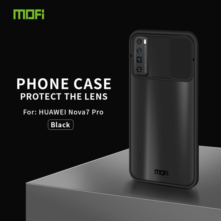For Huawei nova 7 Pro MOFI Xing Dun Series PC + TPU Anti-peep Water-resistant And Anti-drop All-inclusive Protective Shell, Translucent Frosted(Black)