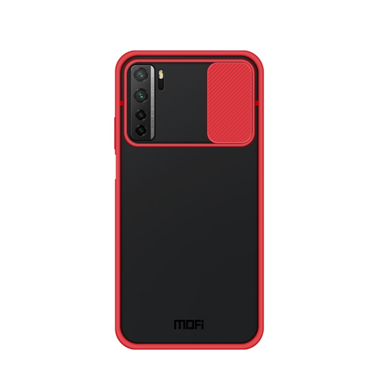 For Huawei nova 7 SE MOFI Xing Dun Series PC + TPU Anti-peep Water-resistant And Anti-drop All-inclusive Protective Shell, Translucent Frosted(Red)
