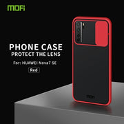For Huawei nova 7 SE MOFI Xing Dun Series PC + TPU Anti-peep Water-resistant And Anti-drop All-inclusive Protective Shell, Translucent Frosted(Red)