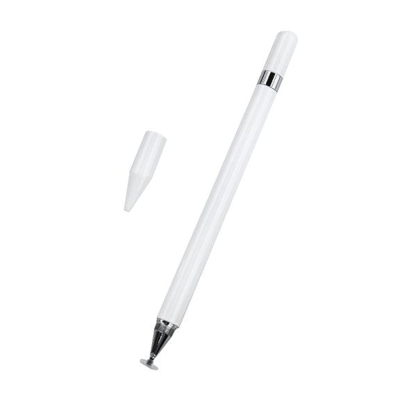 Imitation Porcelain 2 in 1 Mobile Phone Touch Screen Capacitive Pen for Apple / Huawei / Xiaomi / Samsung(White)