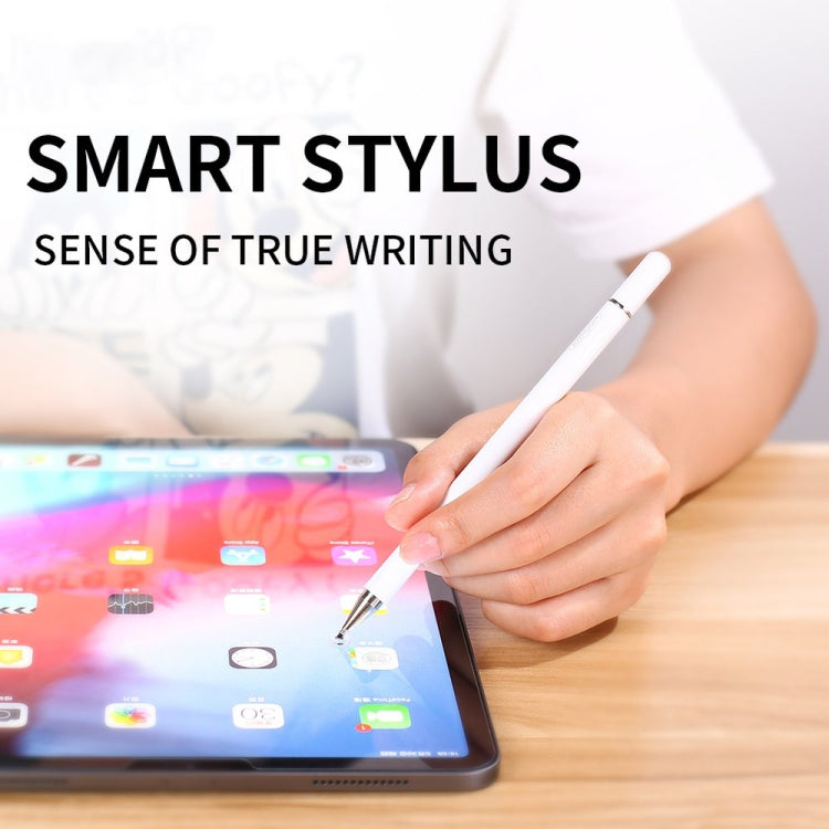 Imitation Porcelain 2 in 1 Mobile Phone Touch Screen Capacitive Pen for Apple / Huawei / Xiaomi / Samsung(White)