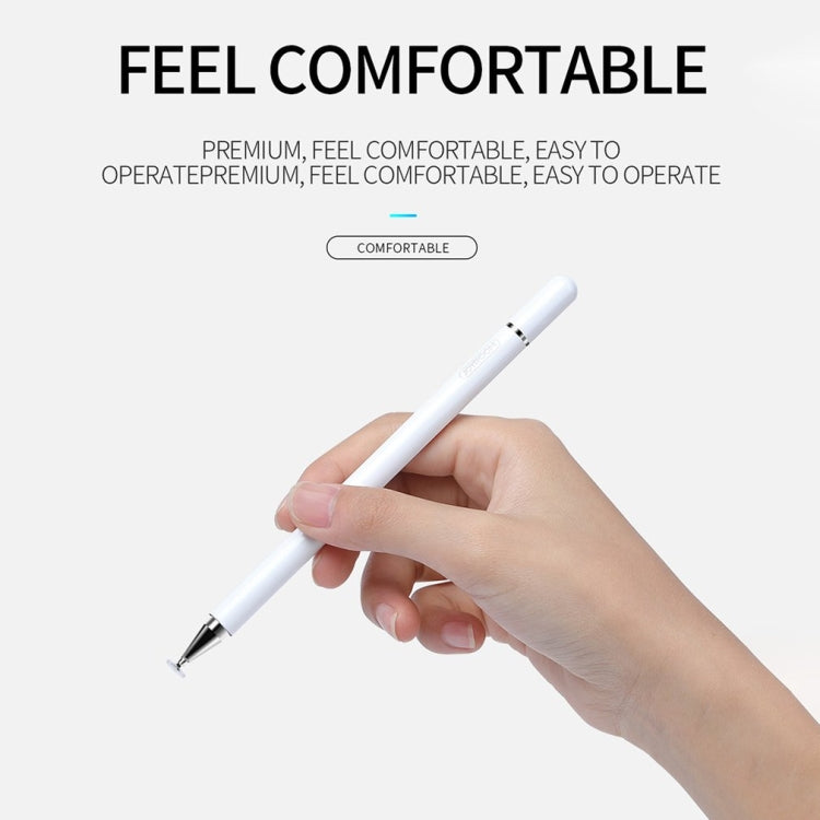 Imitation Porcelain 2 in 1 Mobile Phone Touch Screen Capacitive Pen for Apple / Huawei / Xiaomi / Samsung(White)