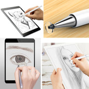 Imitation Porcelain 2 in 1 Mobile Phone Touch Screen Capacitive Pen for Apple / Huawei / Xiaomi / Samsung(White)