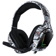 ONIKUMA K20 PS4 Surround Sound Bass PC Gamer Headphone with Microphone, RGB Light(Red Gray)