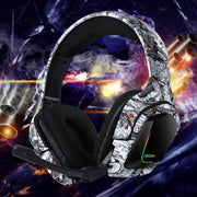 ONIKUMA K20 PS4 Surround Sound Bass PC Gamer Headphone with Microphone, RGB Light(Red Gray)