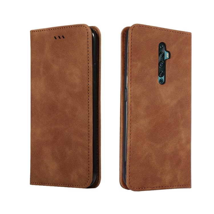 For OPPO Reno 2Z & Reno 2F Retro Skin Feel Business Magnetic Horizontal Flip Leather Case(Brown)