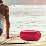 NewRixing NR-3023 Portable Stereo Wireless Bluetooth Speaker, Built-in Microphone, Support TF Card / FM(Red)