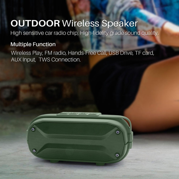 NewRixing NR-3023 Portable Stereo Wireless Bluetooth Speaker, Built-in Microphone, Support TF Card / FM(Red)