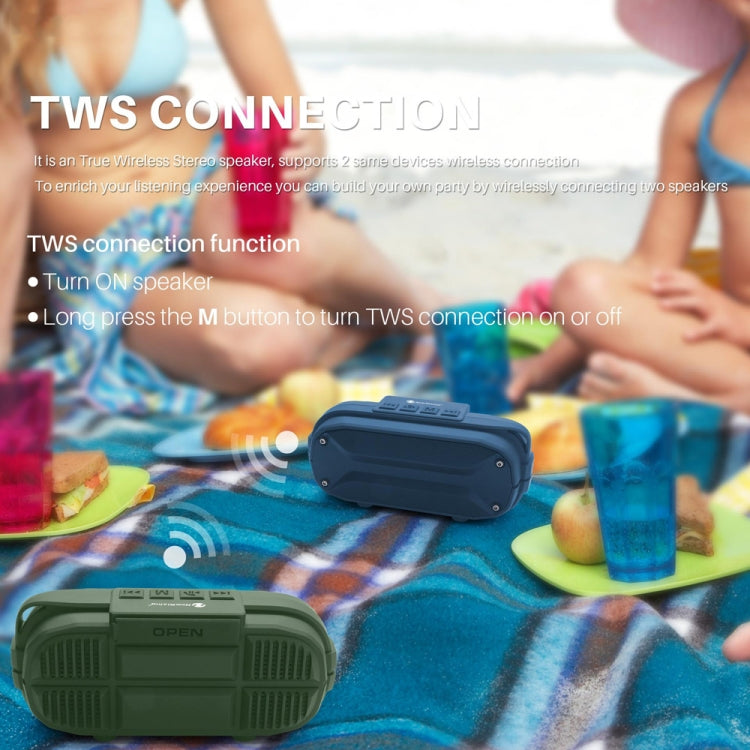NewRixing NR-3023 Portable Stereo Wireless Bluetooth Speaker, Built-in Microphone, Support TF Card / FM(Red)