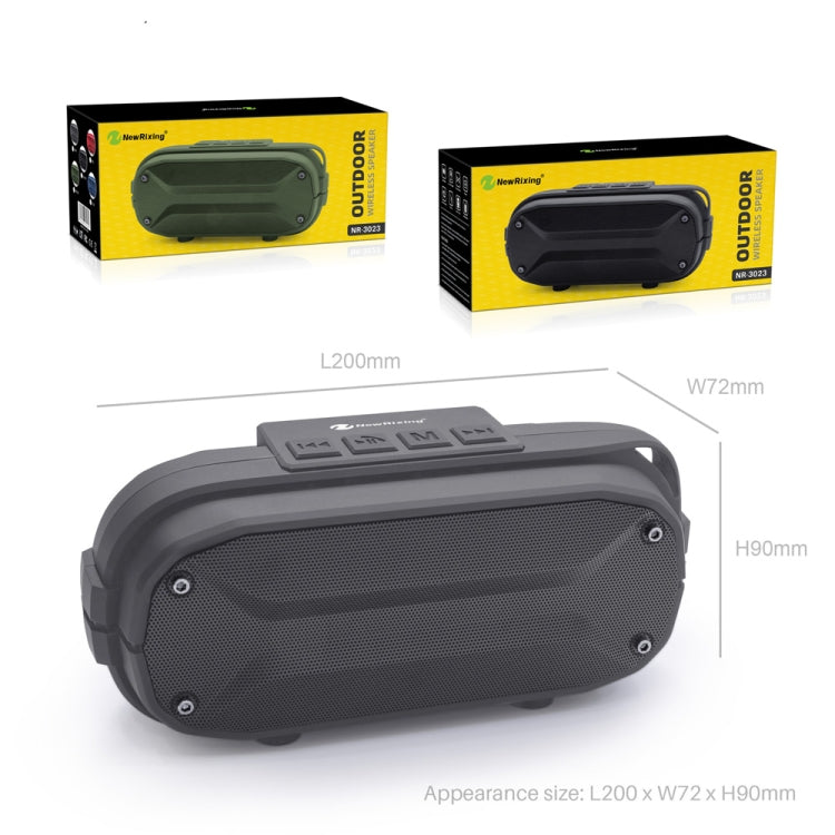 NewRixing NR-3023 Portable Stereo Wireless Bluetooth Speaker, Built-in Microphone, Support TF Card / FM(Red)