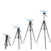 L-3600 Live Tripod with Three-Dimensional Damping Gimbal  Detachable Quick Release Plate  Height Adjustment 62-170cm for SLR Camera  Live Light  Projector ( Black)