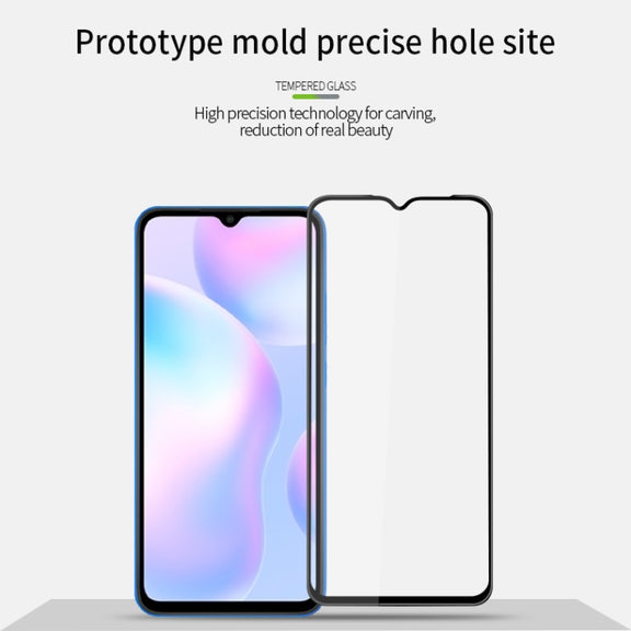 For Xiaomi Redmi 9A / 9C MOFI 9H 3D Explosion-proof Curved Screen Tempered Glass Film(Black)