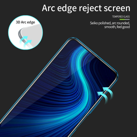 For Huawei Honor X10 MOFI 9H 3D Explosion-proof Curved Screen Tempered Glass Film(Black)