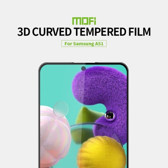 For Samsung Galaxy A51 MOFI 9H 3D Explosion-proof Curved Screen Tempered Glass Film(Black)