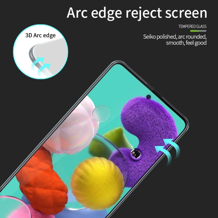 For Samsung Galaxy A51 MOFI 9H 3D Explosion-proof Curved Screen Tempered Glass Film(Black)