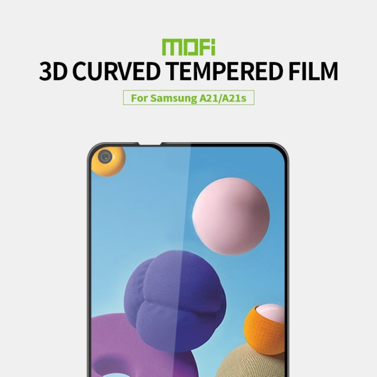 For Samsung Galaxy A21 / A21s MOFI 9H 3D Explosion-proof Curved Screen Tempered Glass Film(Black)