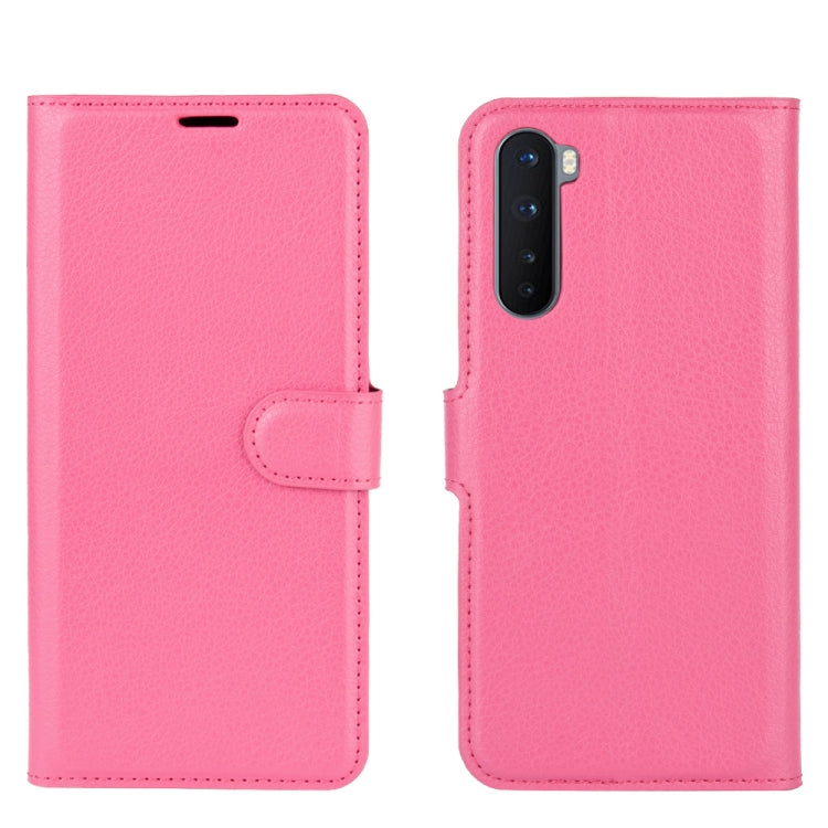 For OnePlus Nord Litchi Texture Horizontal Flip Protective Case with Holder & Card Slots & Wallet(Rose red)