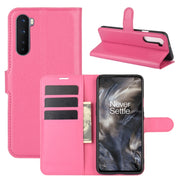 For OnePlus Nord Litchi Texture Horizontal Flip Protective Case with Holder & Card Slots & Wallet(Rose red)