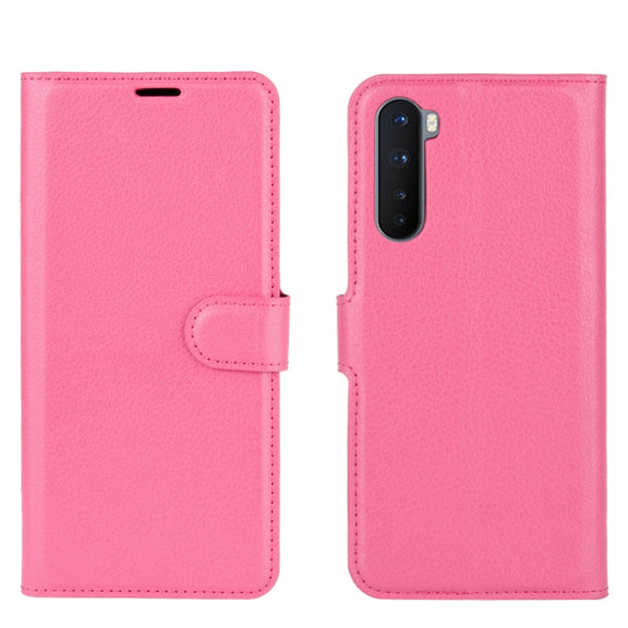 For OnePlus Nord Litchi Texture Horizontal Flip Protective Case with Holder & Card Slots & Wallet(Rose red)