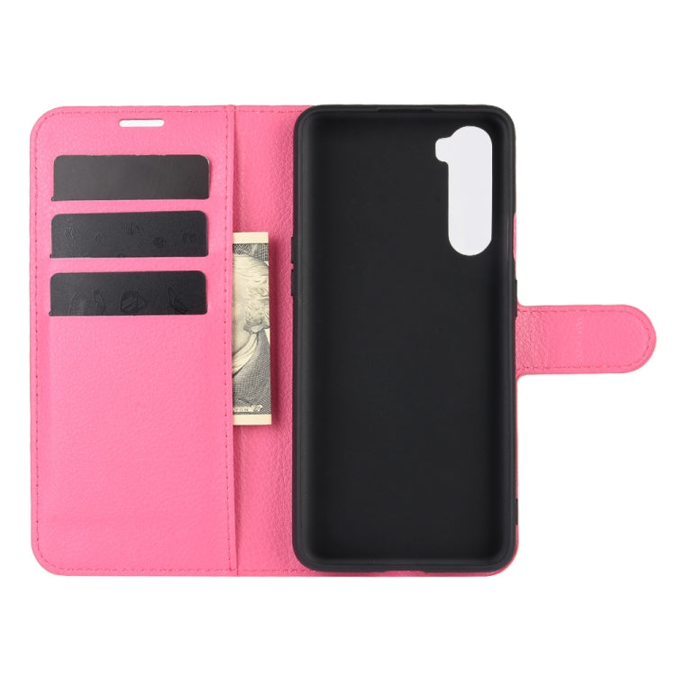 For OnePlus Nord Litchi Texture Horizontal Flip Protective Case with Holder & Card Slots & Wallet(Rose red)