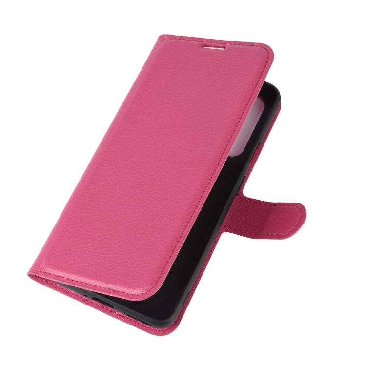 For OnePlus Nord Litchi Texture Horizontal Flip Protective Case with Holder & Card Slots & Wallet(Rose red)