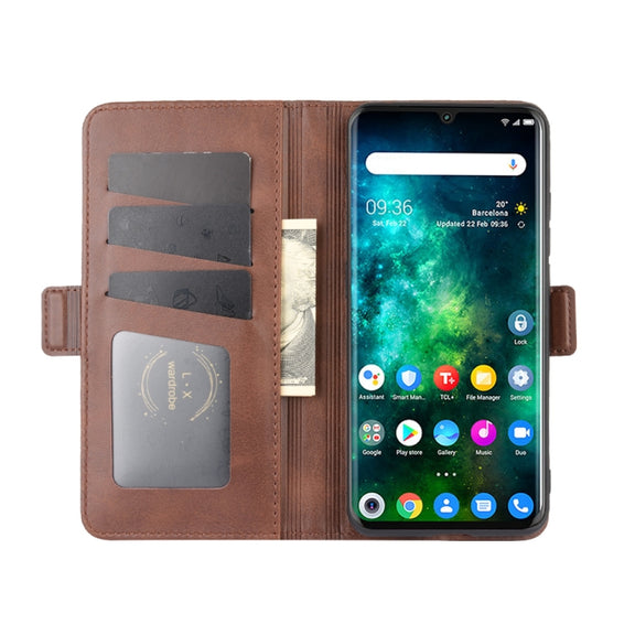 For TCL 10 Pro Dual-side Magnetic Buckle Horizontal Flip Leather Case with Holder & Card Slots & Wallet(Brown)