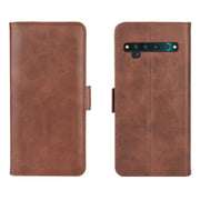 For TCL 10 Pro Dual-side Magnetic Buckle Horizontal Flip Leather Case with Holder & Card Slots & Wallet(Brown)