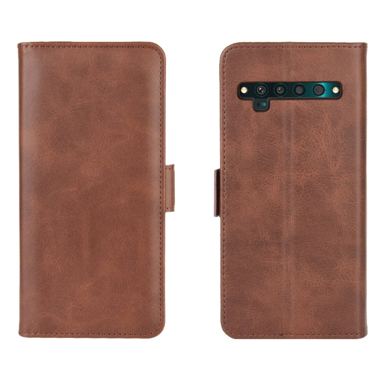 For TCL 10 Pro Dual-side Magnetic Buckle Horizontal Flip Leather Case with Holder & Card Slots & Wallet(Brown)