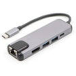USB-C/Type-C to HD 4K HDMI + RJ45 + USB 3.0 + USB 2.0 + PD 5 in 1 HUB Converter - USB HUB by PMC TechLife | Online Shopping South Africa | PMC TechLife | Buy Now Pay Later Mobicred