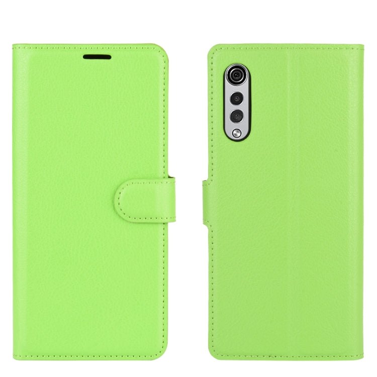 For LG Velvet Litchi Texture Horizontal Flip Protective Case with Holder & Card Slots & Wallet(Green)