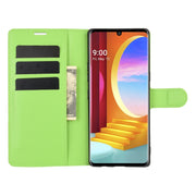 For LG Velvet Litchi Texture Horizontal Flip Protective Case with Holder & Card Slots & Wallet(Green)