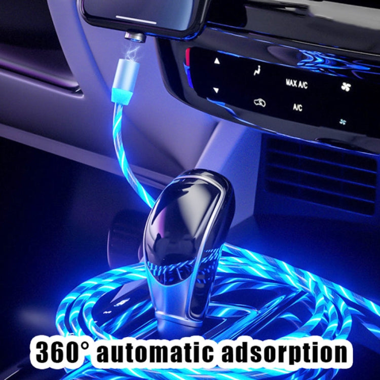 USB to 8 Pin Magnetic Suction Colorful Streamer Mobile Phone Charging  Cable, Length: 1m(Blue Light)