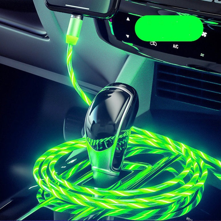 USB to 8 Pin Magnetic Suction Colorful Streamer Mobile Phone Charging  Cable, Length: 1m(Green Light)