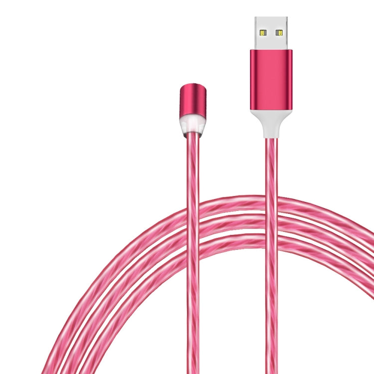 USB to 8 Pin Magnetic Suction Colorful Streamer Mobile Phone Charging  Cable, Length: 1m(Red Light)