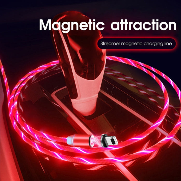 USB to 8 Pin Magnetic Suction Colorful Streamer Mobile Phone Charging  Cable, Length: 1m(Red Light)