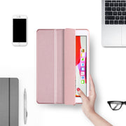 Three-folding Surface PU Leather TPU Matte Soft Bottom Case with Holder & Sleep / Wake-up Function For iPad 10.2 2021 / 2020 / 2019 / iPad Pro 10.5 inch(Sky blue)