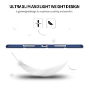 Three-folding Surface PU Leather TPU Matte Soft Bottom Case with Holder & Sleep / Wake-up Function For iPad 10.2 2021 / 2020 / 2019 / iPad Pro 10.5 inch(Sky blue)