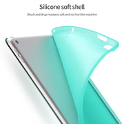 Three-folding Surface PU Leather TPU Matte Soft Bottom Case with Holder & Sleep / Wake-up Function For iPad 10.2 2021 / 2020 / 2019 / iPad Pro 10.5 inch(Mint Green)